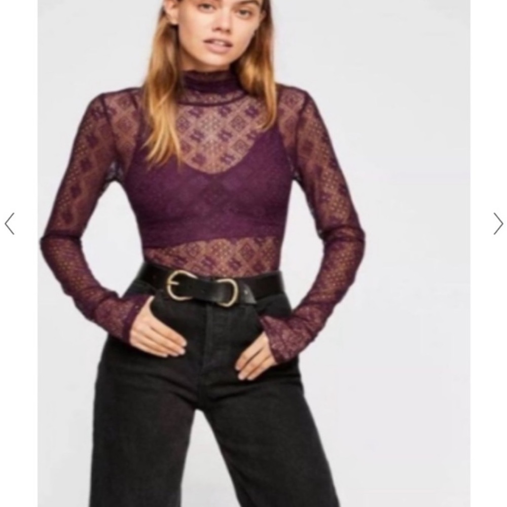 Free People Lace Sweet Memories Turtleneck - Picture 3 of 4